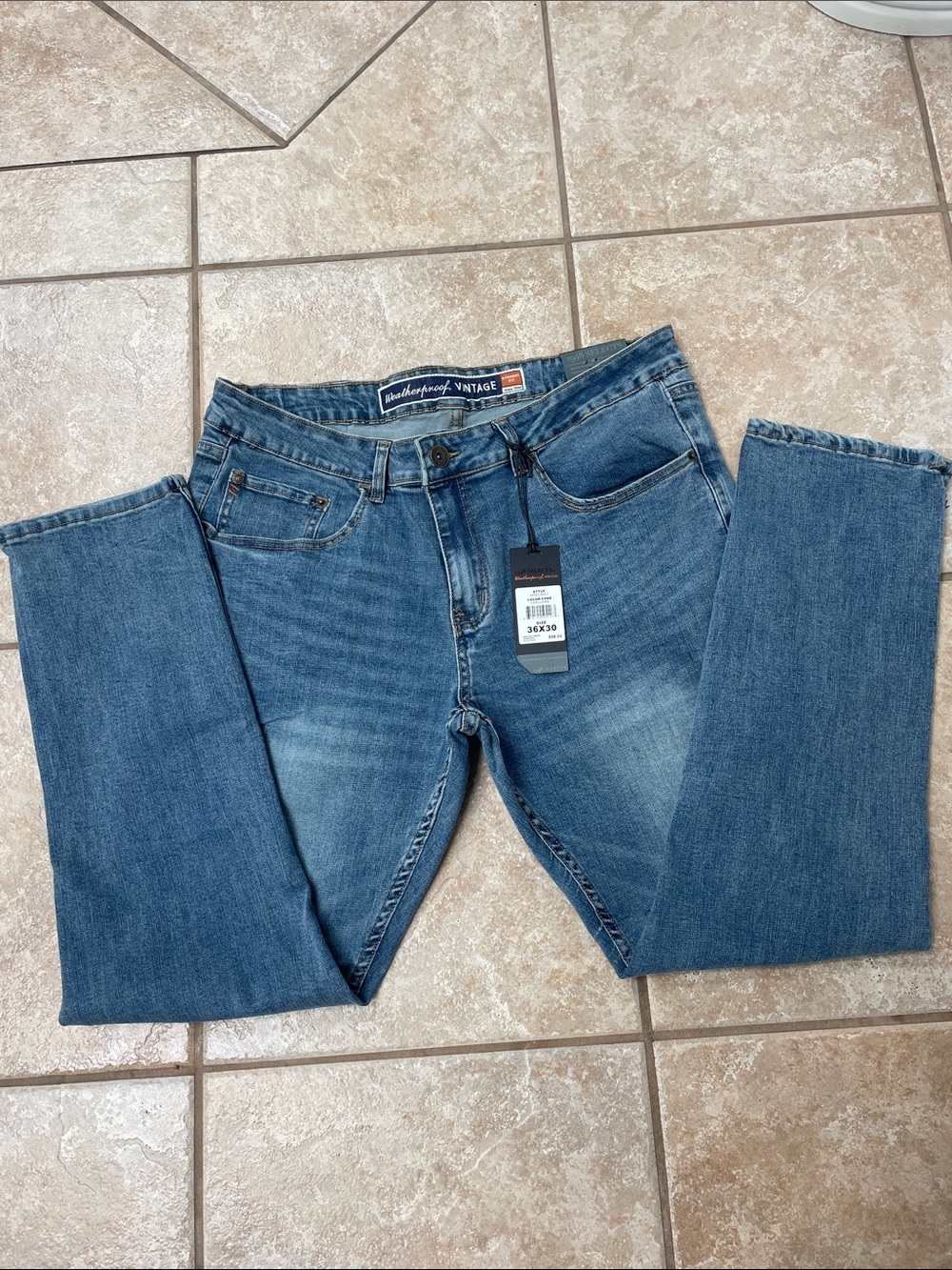 Weatherproof Vintage Straight-Leg Jeans in Medium Blue